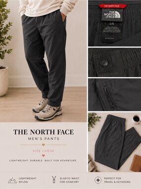 The North Face Men's Black Lightweight Nylon Jogger Pants